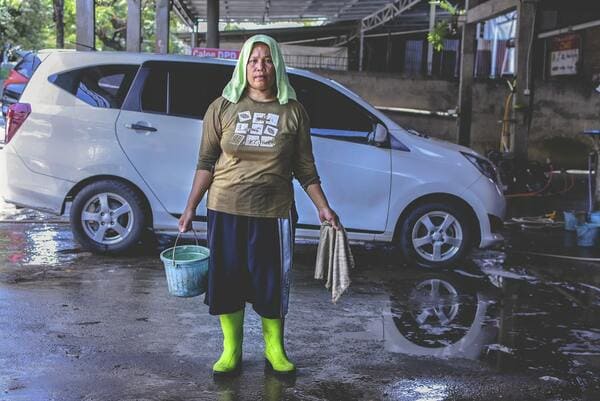 洗車をした人の画像