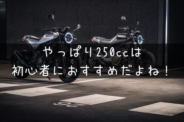 初心者には250ccがおすすめ！という画像