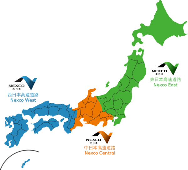NEXCOの日本地図の画像