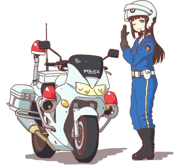 白バイ警官のイラスト