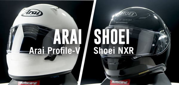 SHOEIとAraiヘルメットの画像