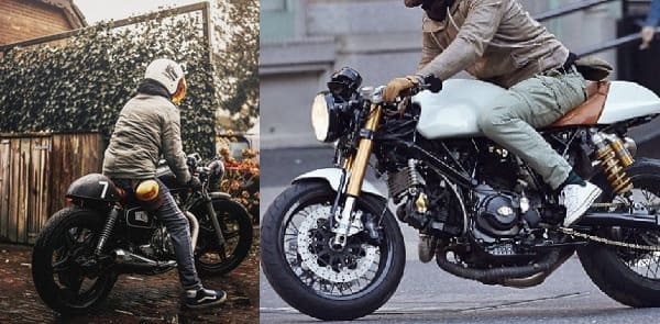 カフェレーサースタイルネイキッドバイクに似合うファッションの画像