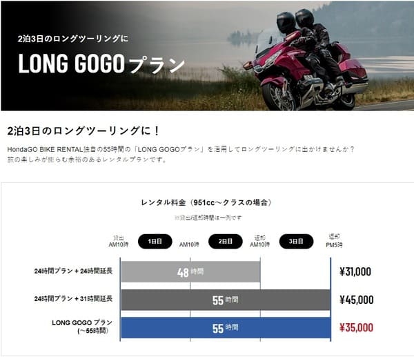 ホンダGOバイクレンタルの画像