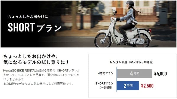 ホンダGOバイクレンタルの画像