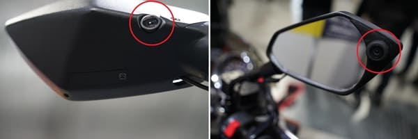 バイク用ドライブレコーダー付きミラーの画像